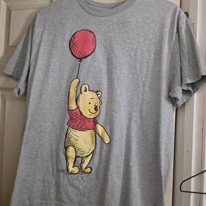 Gray  T-Shirt with Winnie The Pooh and Balloon Design
